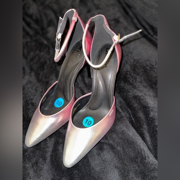 DKNY Shimmering Pink and Silver Heels - Picture 3 of 14